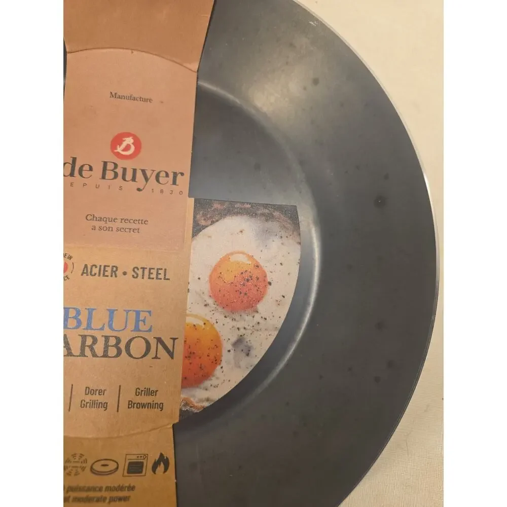de Buyer - Blue Carbon Steel Fry Pan 2mm Thick - 10.25” Diameter, Made in France